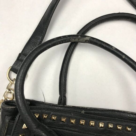 Over Sized Goth‎ Black Leather Purse With War Wounds - Picture 6 of 11